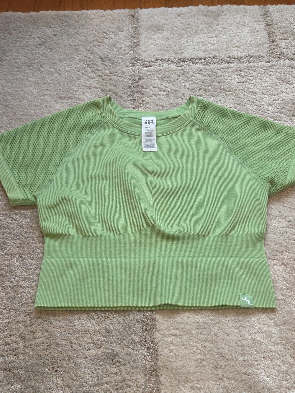 JoyLab Mint Green Short Sleeve Knit Crop Top